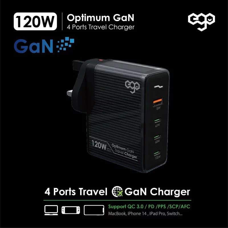 EGO 120W Optimum GaN 4USB 旅行充