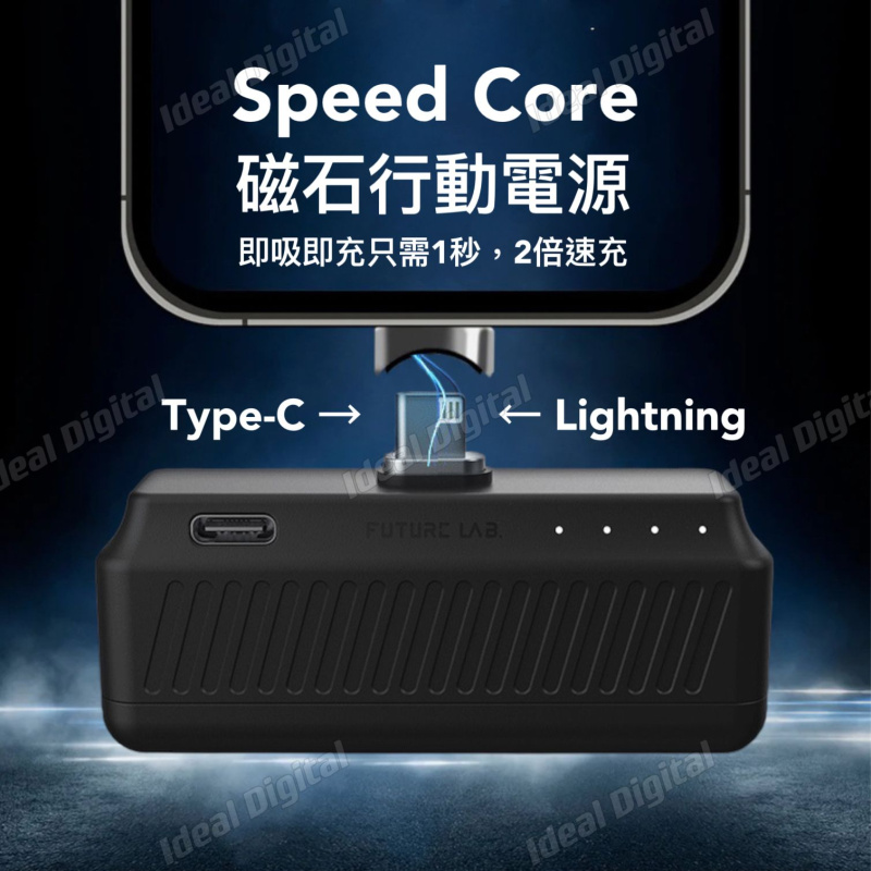 Future Lab Speed Core 磁石行動電源 3000mAh (Lightning + Type-C) 磁石速充核