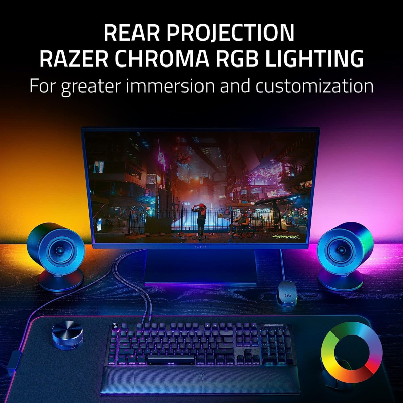 Razer Nommo V2 Pro 全音域 2.1 電腦遊戲喇叭與無線重低音揚聲器
