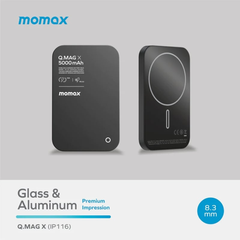 Momax Q.Mag X 5000mAh超薄磁吸流動電源 [IP116]