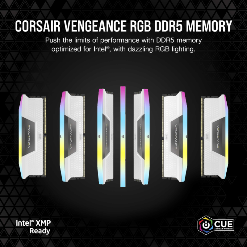 Corsair VENGEANCE ® RGB 32GB (2x16GB) DDR5 DRAM 6000MT/s C36 AMD EXPO & Intel XMP  Memory Kit — Black / White ( CMH32GX5M2E6000Z36 / CMH32GX5M2E6000Z36W )