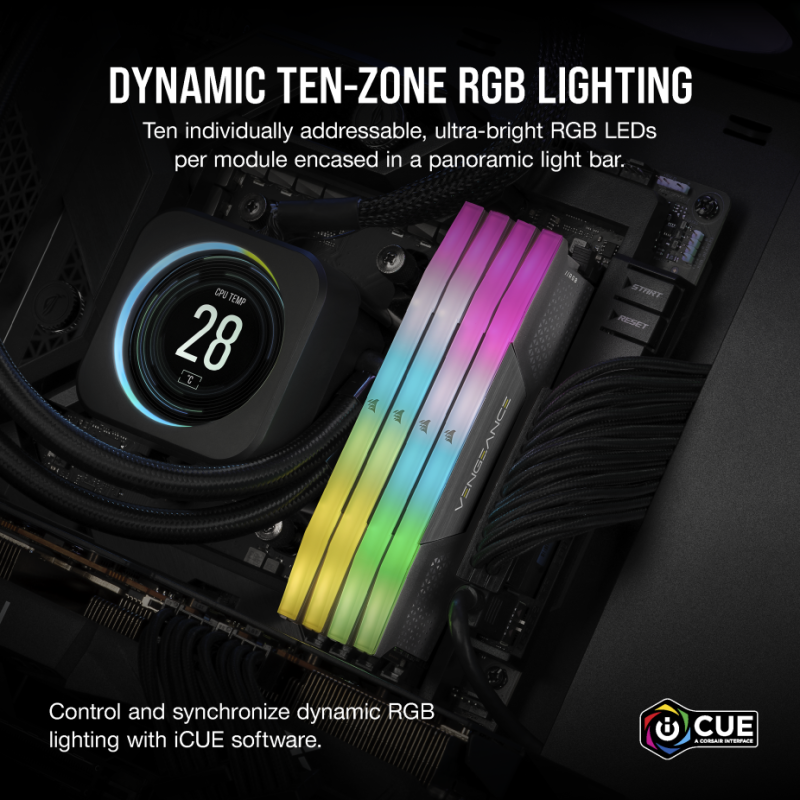 Corsair VENGEANCE ® RGB 32GB (2x16GB) DDR5 DRAM 6000MT/s C36 AMD EXPO & Intel XMP  Memory Kit — Black / White ( CMH32GX5M2E6000Z36 / CMH32GX5M2E6000Z36W )