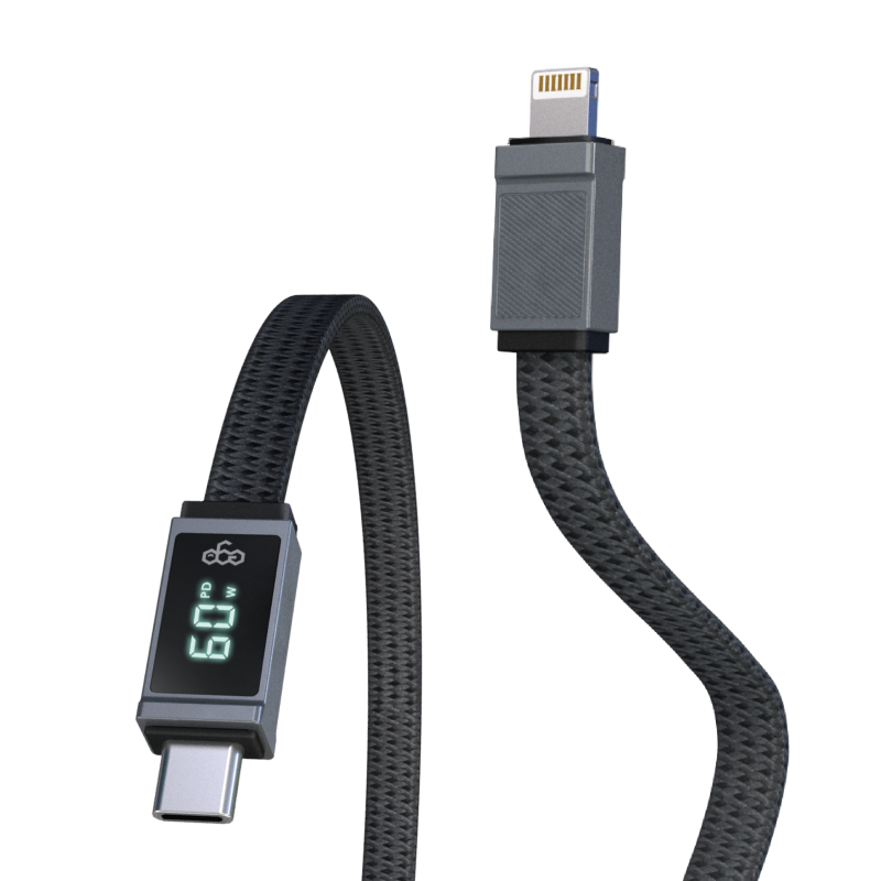 EGO Wiry Max 60W 即時速度顯示 C to Lightning 充電線
