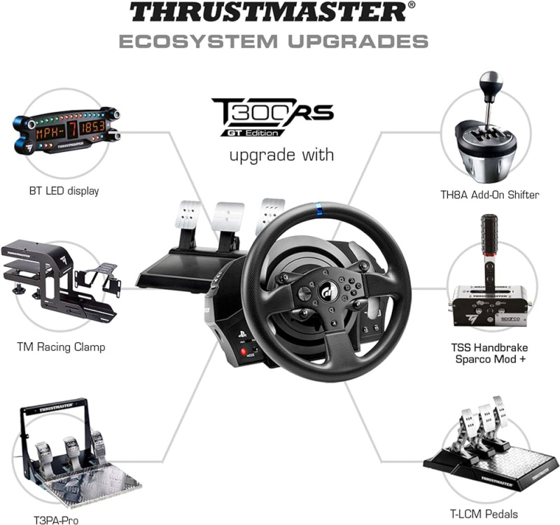 Thrustmaster 圖馬思特 T300 RS (GT Edition) 賽車方向盤+腳踏