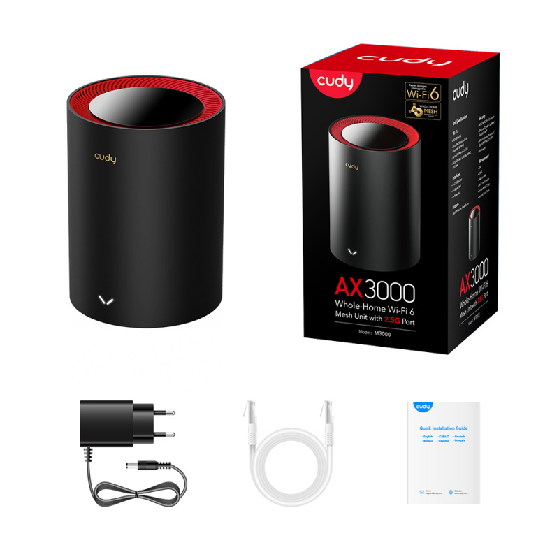 Cudy M3000 AX3000 2.5G Dual Band Wi-Fi 6 Mesh System [1-Pack]