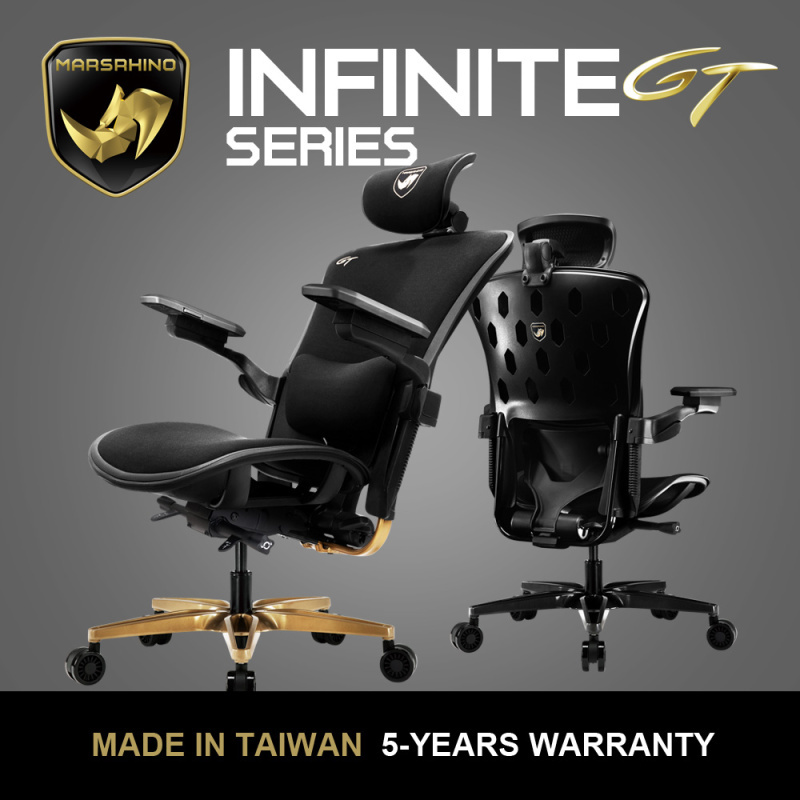 MarsRhino 火星犀牛 INFINITE GT 無限黑GT 超跑人體工學椅 (黑色) (台灣製)