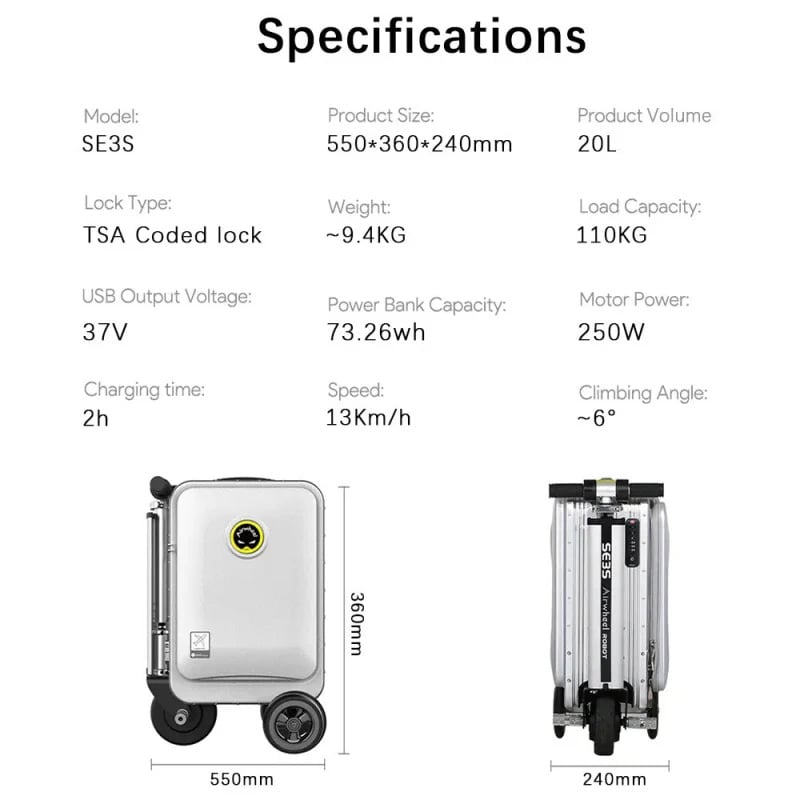 Airwheel 可騎坐智能手拉行李箱 SE3S [20inches]
