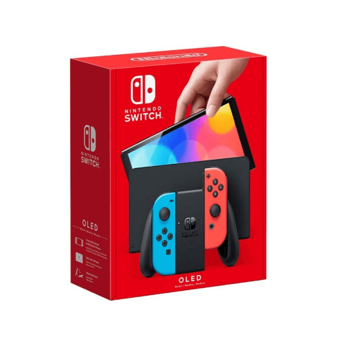 Nintendo Switch (OLED款式)遊戲主機 [2色]+玻璃保護貼+黑色收納包