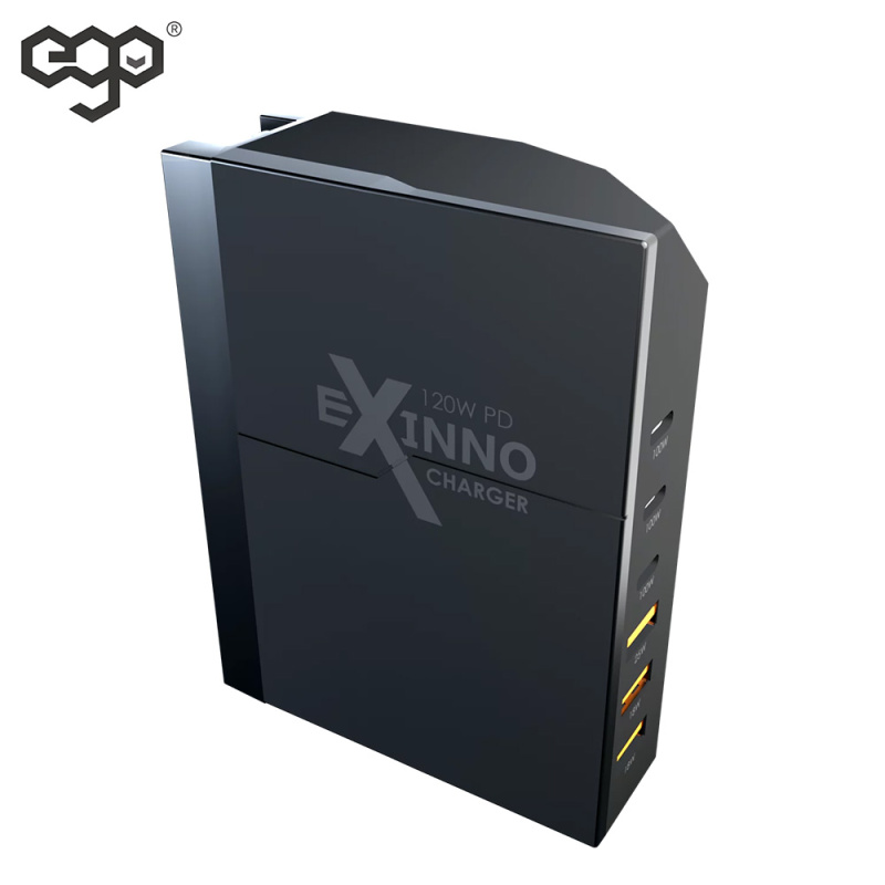 EGO EXINNO 120W 即時輸出顯示 6端 USB充電器 EX120【原裝行貨 一年保養】