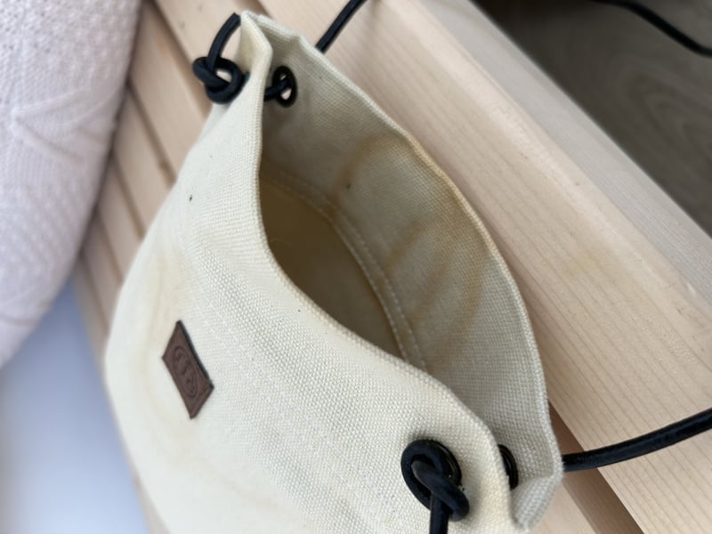 《自家製系列》米白色帆布多用途 隨身斜揹袋  MADE IN HONG KONG