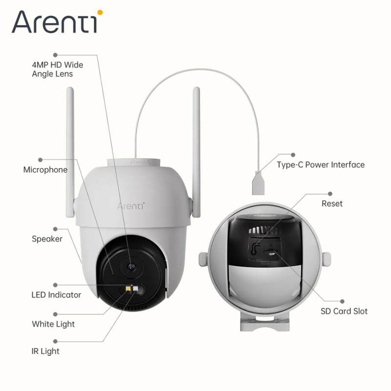 【新品到貨】Arenti OP1 室外攝影機 2.5K 4MP超高清雲台 2.4GHz + 5.8GHz 雙頻 WiFi【原裝行貨一年保養】