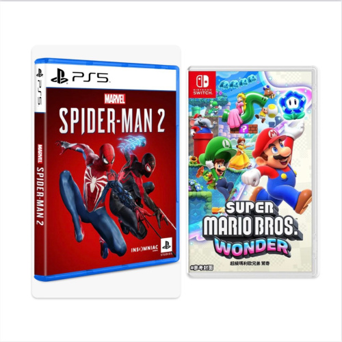 [遊戲組合] NS Super Mario Bros. Wonder超級瑪利歐兄弟 驚奇 + PS5 Marvel’s Spider-Man 2漫威蜘蛛俠 2