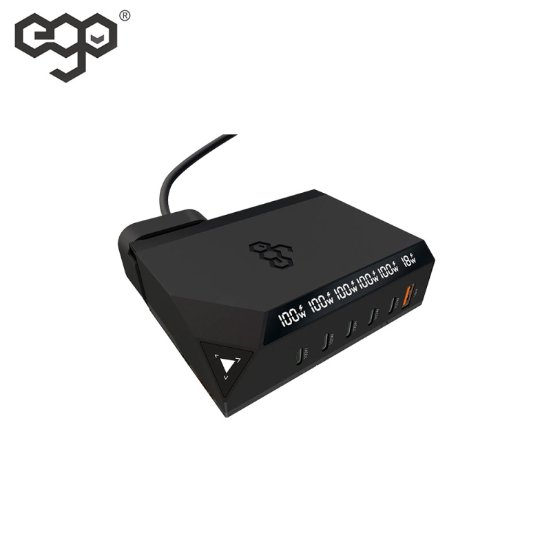 【旅行恩物】EGO EXINNO+ 180W 即時輸出顯示 6洞USB充電器【原裝行貨 一年保養】
