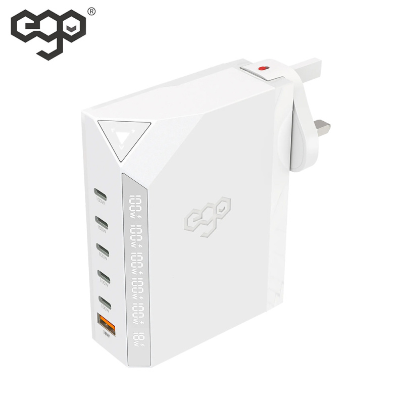 【旅行恩物】EGO EXINNO+ 180W 即時輸出顯示 6洞USB充電器【原裝行貨 一年保養】