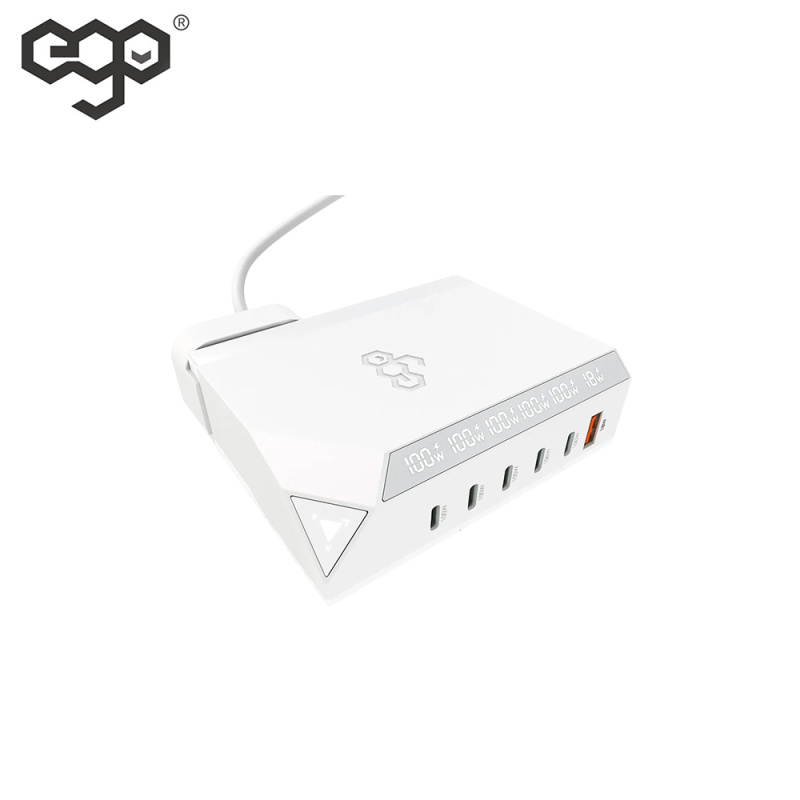 【旅行恩物】EGO EXINNO+ 180W 即時輸出顯示 6洞USB充電器【原裝行貨 一年保養】