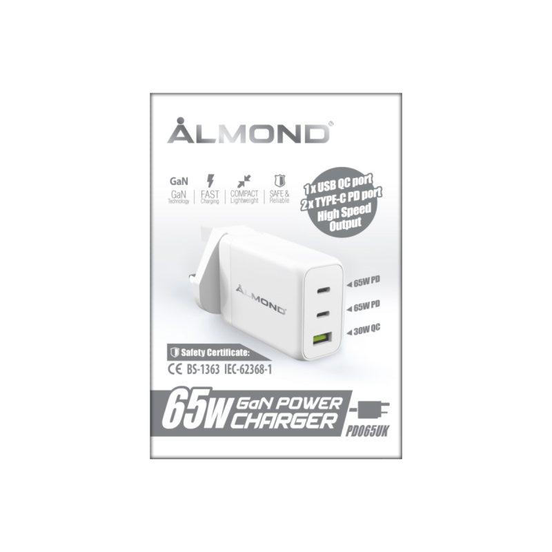 ALMOND PD065UK 快速充電器【原裝行貨一年保養】 ALMOND PD065UK 快速充電器【原裝行貨一年保養】