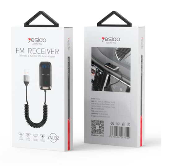 Yesido YAU32 FM Receiver Wireless & AUX Car FM Audio Adapter