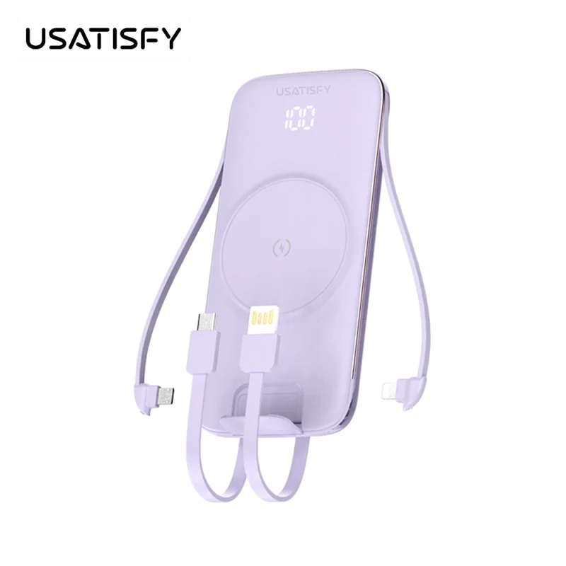 【全港免運費 原裝行貨一年保養】USATISFY 智屏磁吸多頭8in1超薄大容量支架式行動電源