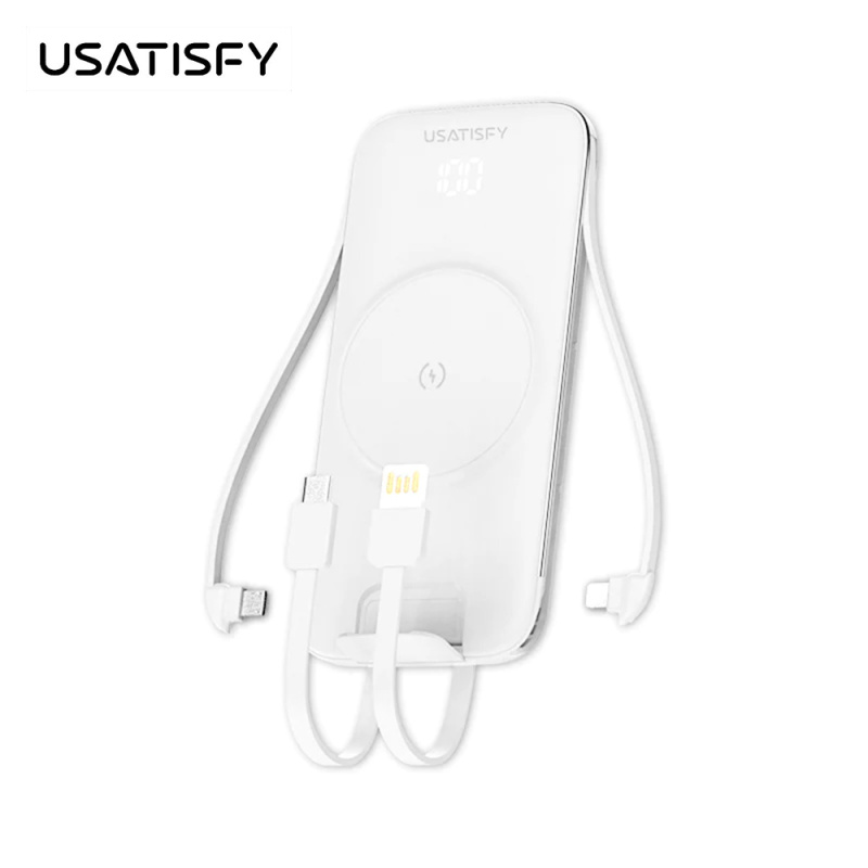 【全港免運費 原裝行貨一年保養】USATISFY 智屏磁吸多頭8in1超薄大容量支架式行動電源