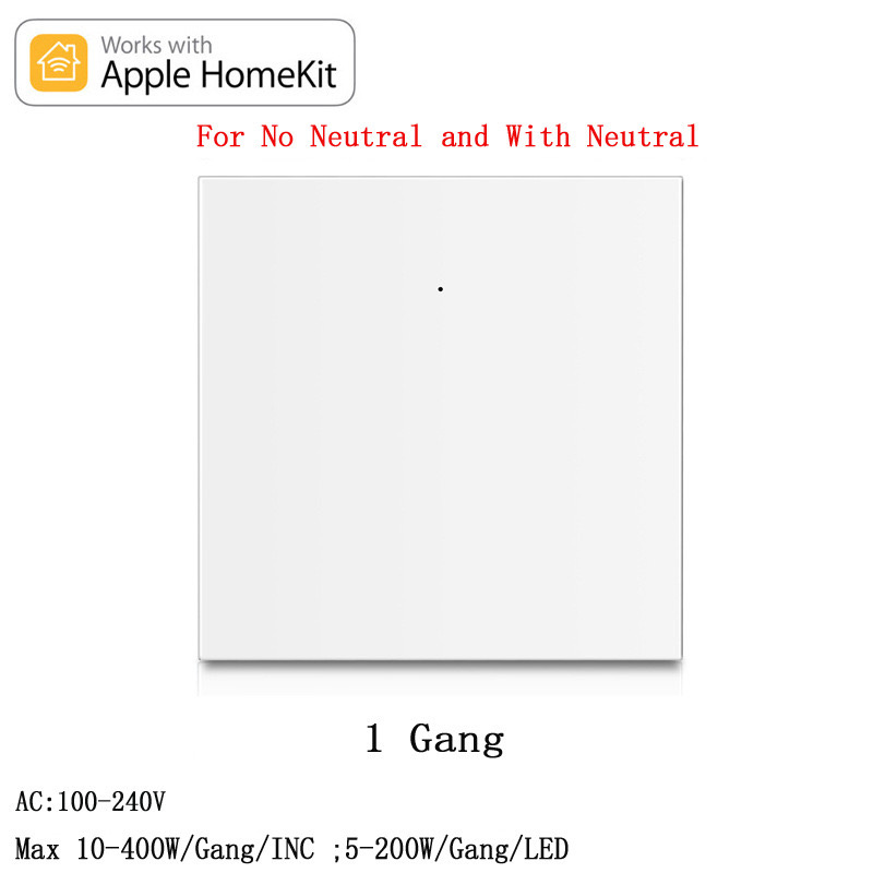 按鈕式智能WiFi開關 Apple HomeKit（單零火通用,四個色）