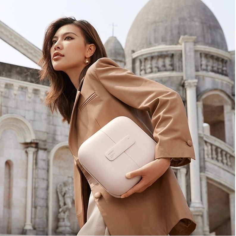 AMIRO Cube S LED磁吸美妝鏡折疊收納化妝箱[米白色包包鏡](香港行貨)