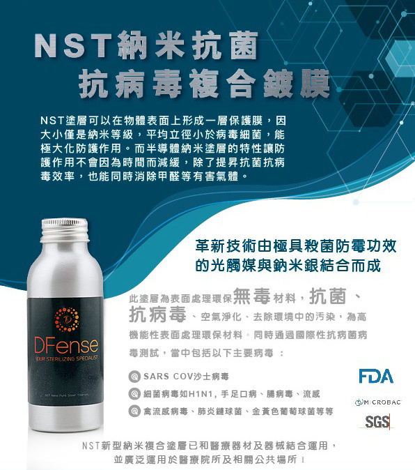納米抗菌抗病毒複合鍍膜 NST-01
