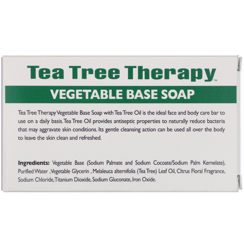 TEA TREE THERAPY天然溫和茶樹油療法及有機蔬菜香皂-面部及身體適用（110g）
