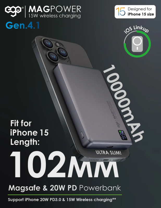EGO MAGPOWER Gen.4.1 10000mAh magsafe 移動電源