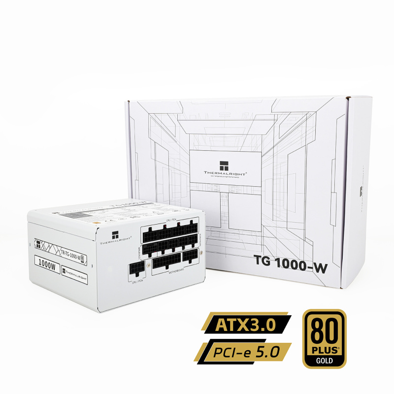 Thermalright TG-1000W POWER SUPPLY [PCIE5.0 & ATX3.0] 80 PLUS Gold ( Black / White )