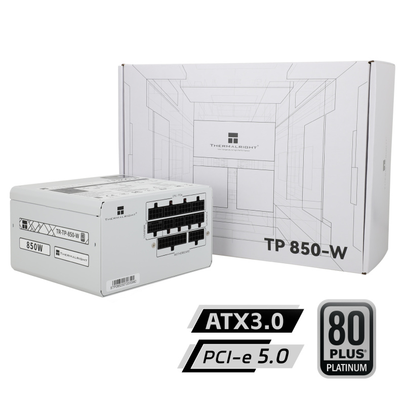 Thermalright TP-850W POWER SUPPLY [PCIE5.0 & ATX3.0] 80 PLUS Platinum ( Black / White )