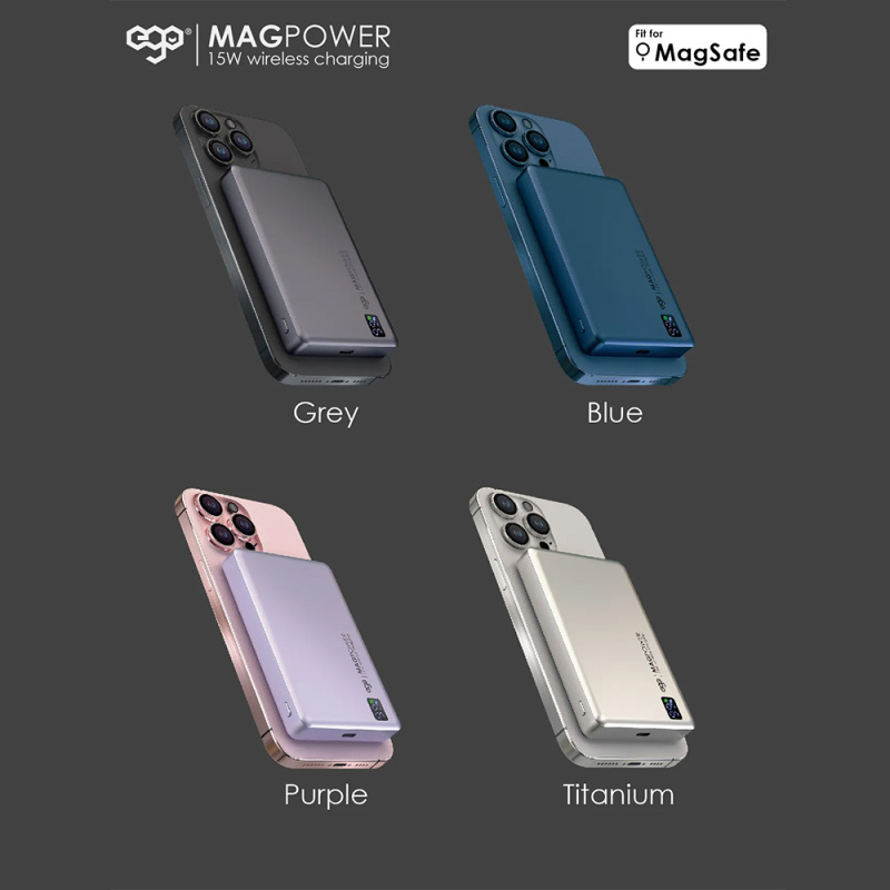 【iPhone15 適用】EGO MAGPOWER Gen.4.1 10000mAh magsafe 移動電源 15B【原裝行貨 一年保養】
