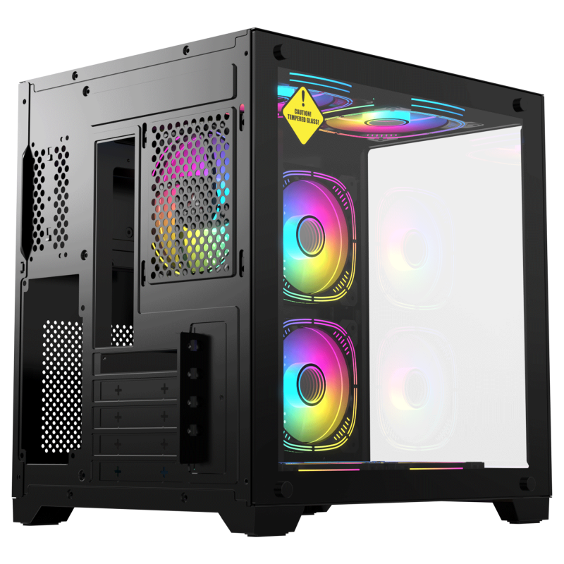 Acegeek Aquarium M345 M-ATX Tempered Glass - 黑色