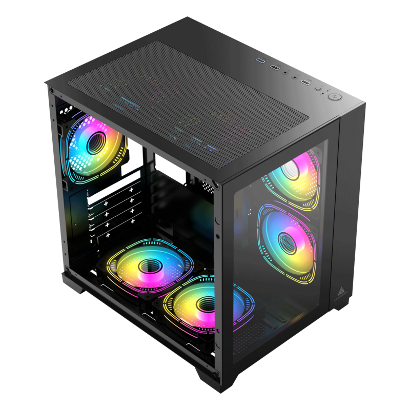 Acegeek Aquarium M345 M-ATX Tempered Glass - 黑色