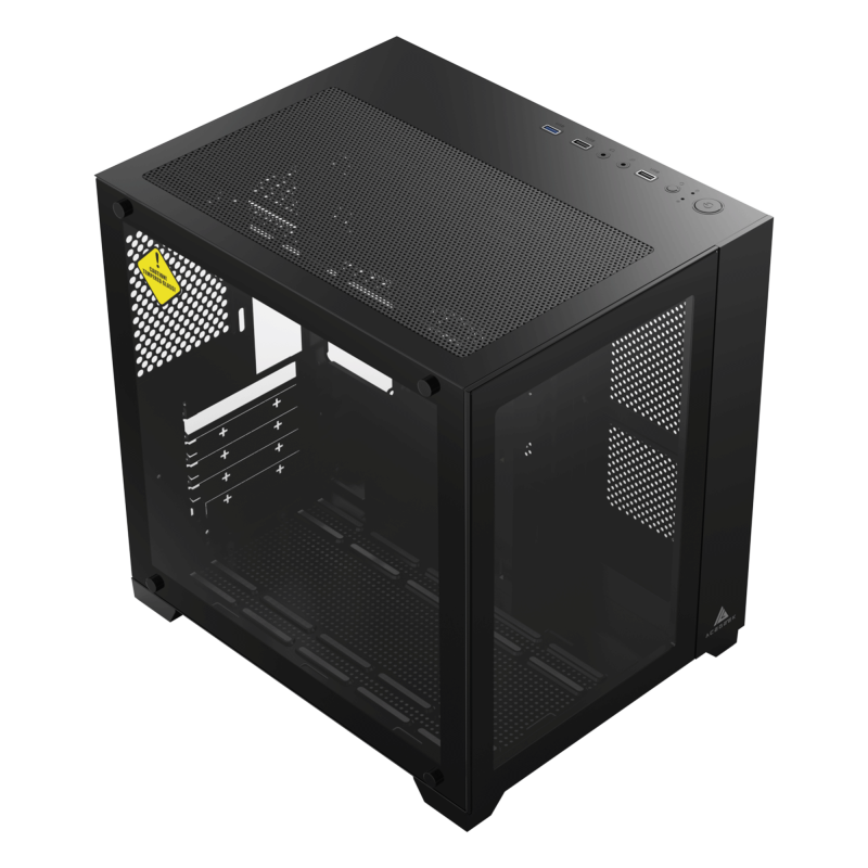 Acegeek Aquarium M345 M-ATX Tempered Glass - 黑色