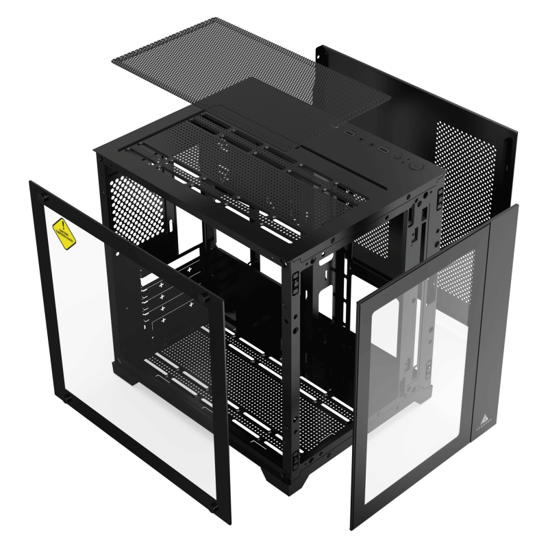 Acegeek Aquarium M345 M-ATX Tempered Glass - 黑色