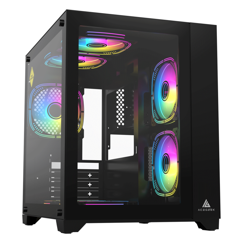Acegeek Aquarium M345 M-ATX Tempered Glass - 黑色