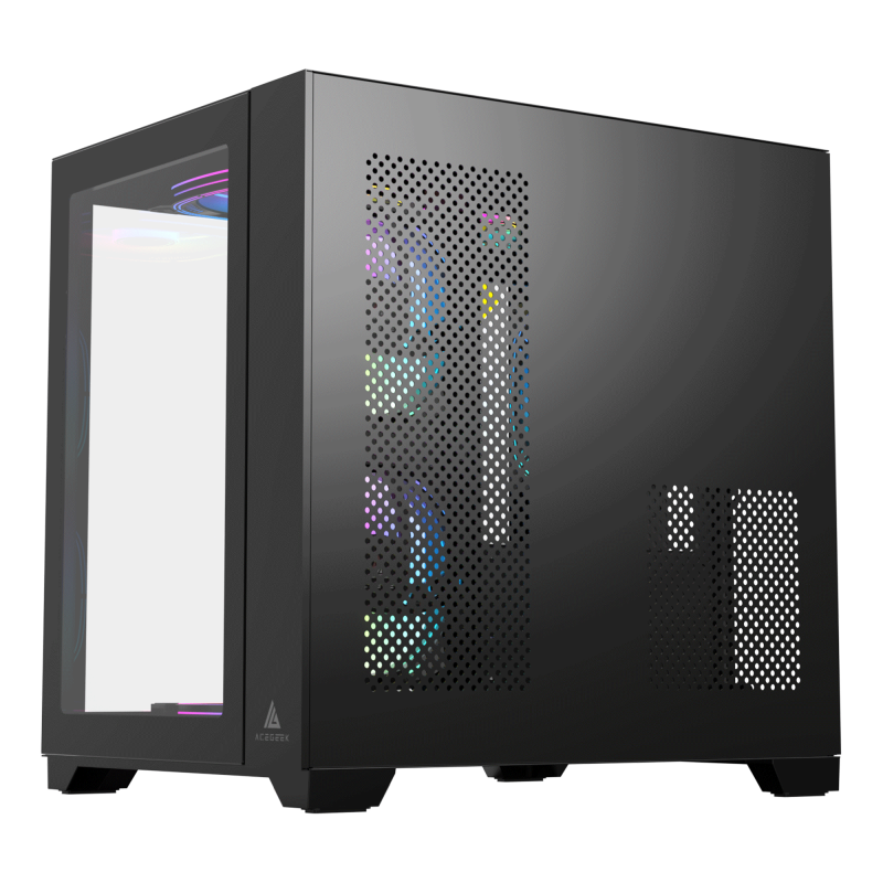 Acegeek Aquarium M345 M-ATX Tempered Glass - 黑色