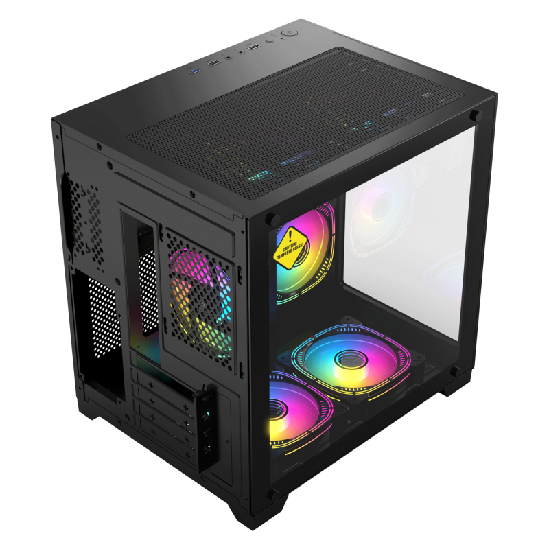 Acegeek Aquarium M345 M-ATX Tempered Glass - 黑色