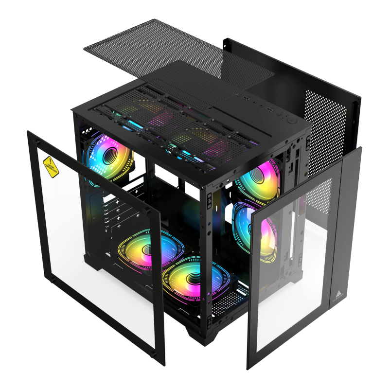 Acegeek Aquarium M345 M-ATX Tempered Glass - 黑色