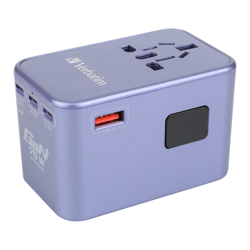 Verbatim 5 端口 75W PD 3.0 & QC 3.0 GaN 通用旅行轉插 66919 / 66920