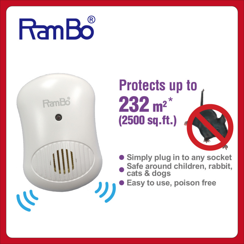 RamBo 【歐洲科技】 無毒性 Mouse & Rat Repeller - 220V UK PLUG 超聲波驅鼠器