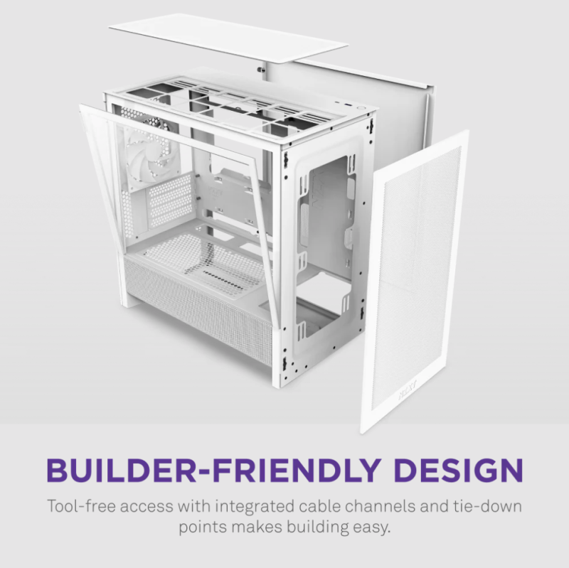 NZXT H3 Flow New Micro-ATX Airflow Case - ( Black / White ) NZXT H3 Flow New Micro-ATX Airflow Case - ( Black / White )