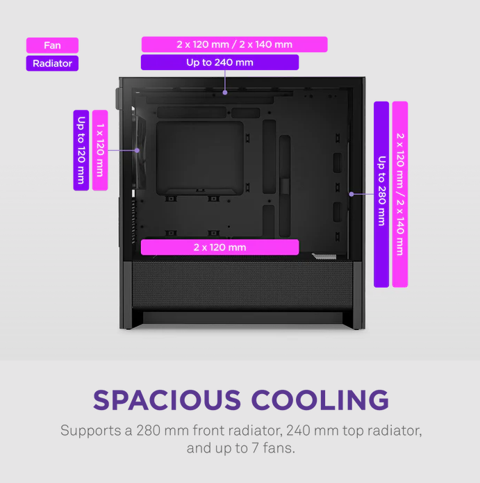 NZXT H3 Flow New Micro-ATX Airflow Case - ( Black / White ) NZXT H3 Flow New Micro-ATX Airflow Case - ( Black / White )