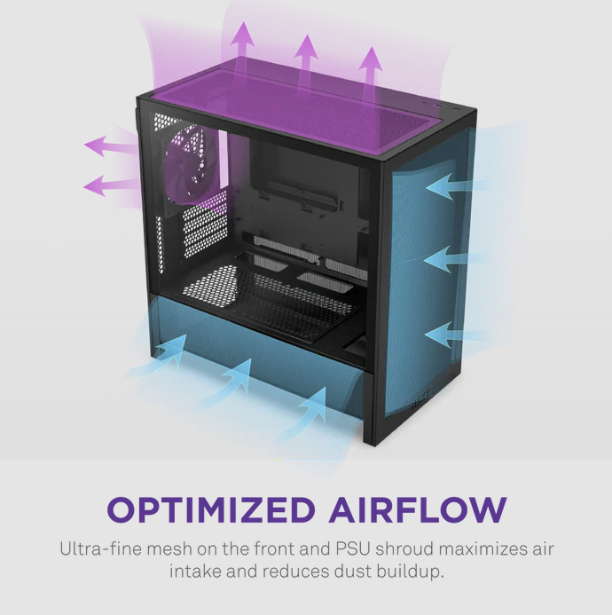 NZXT H3 Flow New Micro-ATX Airflow Case - ( Black / White ) NZXT H3 Flow New Micro-ATX Airflow Case - ( Black / White )