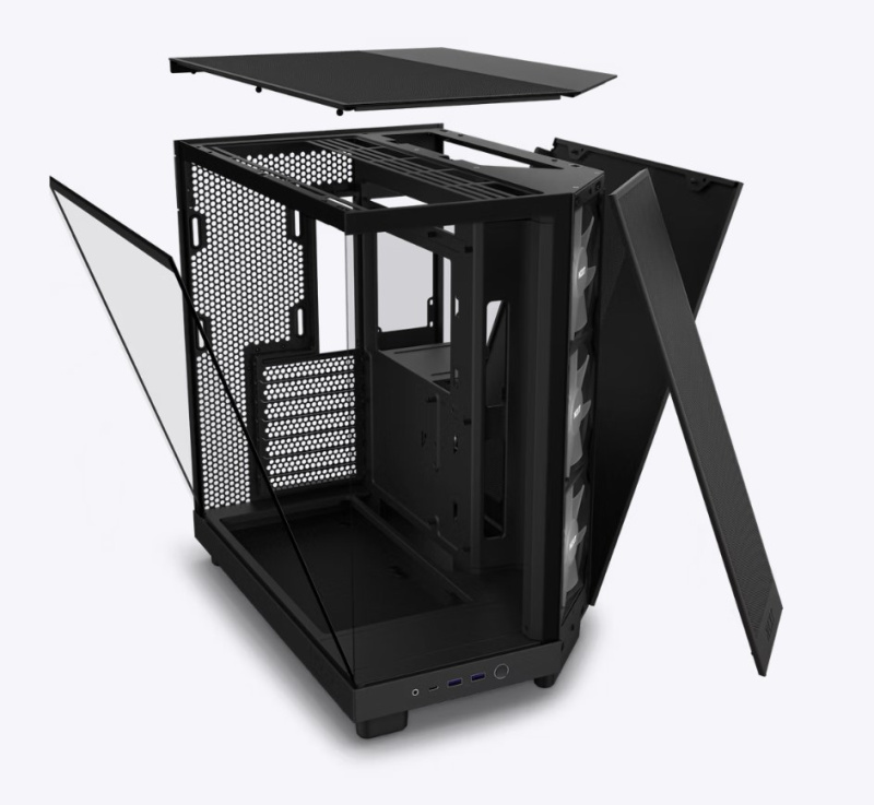 NZXT H6 Flow RGB Compact Dual-Chamber Mid-Tower Airflow Case with RGB Fans - ( Black / White ) NZXT H6 Flow RGB Compact Dual-Chamber Mid-Tower Airflow Case with RGB Fans - ( Black / White )