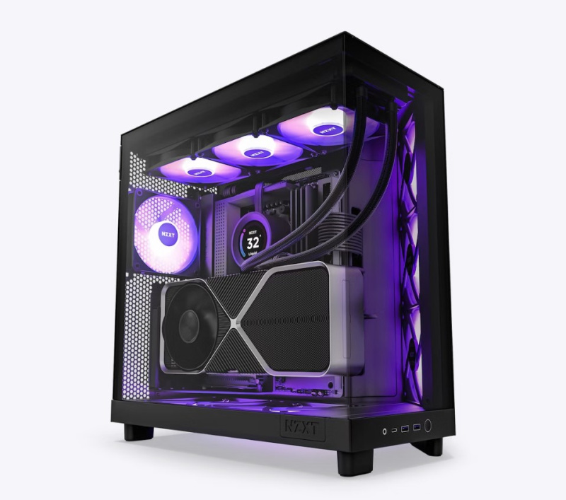 NZXT H6 Flow RGB Compact Dual-Chamber Mid-Tower Airflow Case with RGB Fans - ( Black / White ) NZXT H6 Flow RGB Compact Dual-Chamber Mid-Tower Airflow Case with RGB Fans - ( Black / White )