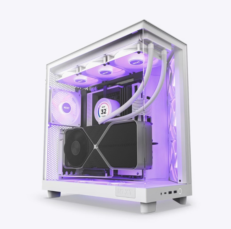 NZXT H6 Flow RGB Compact Dual-Chamber Mid-Tower Airflow Case with RGB Fans - ( Black / White ) NZXT H6 Flow RGB Compact Dual-Chamber Mid-Tower Airflow Case with RGB Fans - ( Black / White )