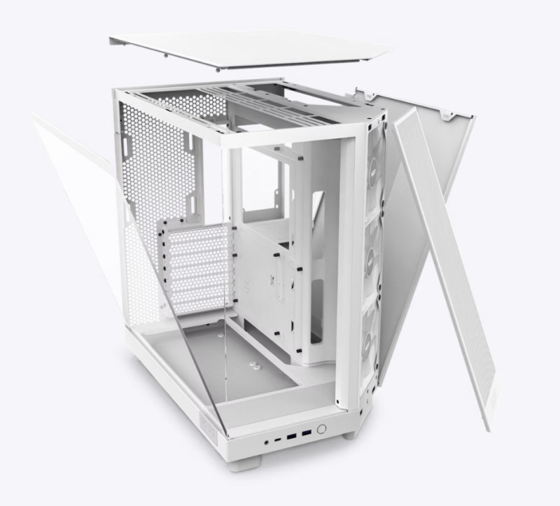 NZXT H6 Flow RGB Compact Dual-Chamber Mid-Tower Airflow Case with RGB Fans - ( Black / White ) NZXT H6 Flow RGB Compact Dual-Chamber Mid-Tower Airflow Case with RGB Fans - ( Black / White )