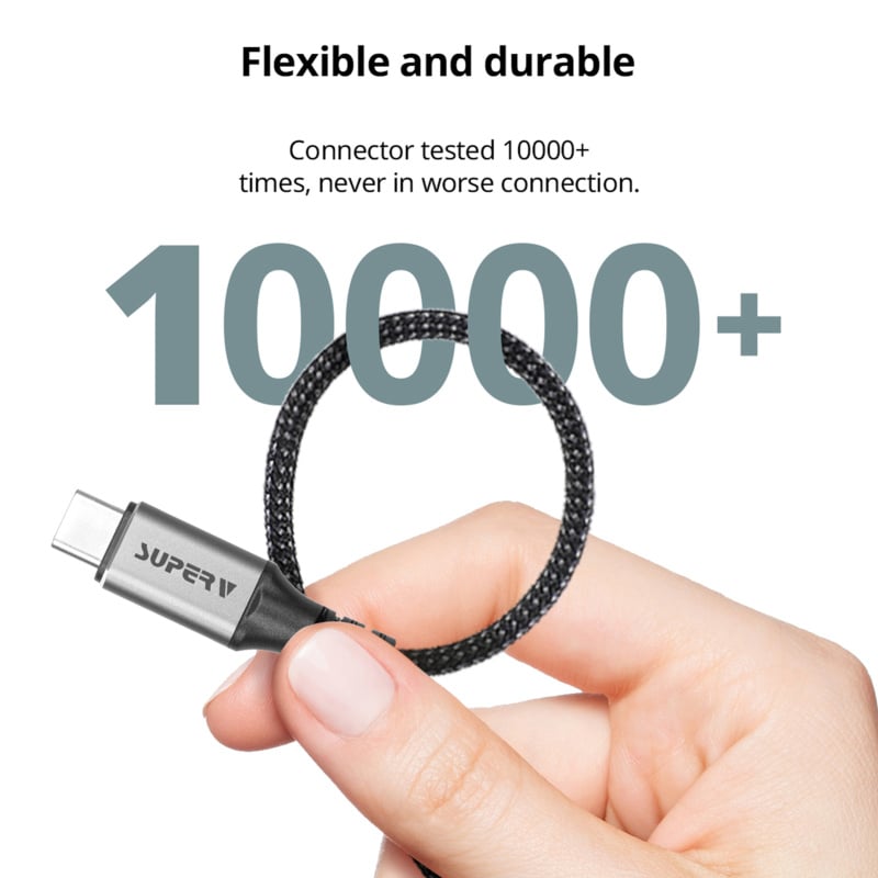 SUPERV CC240 USB4 Cable 240W 1m PD3.1 40Gbps 8K Video Output