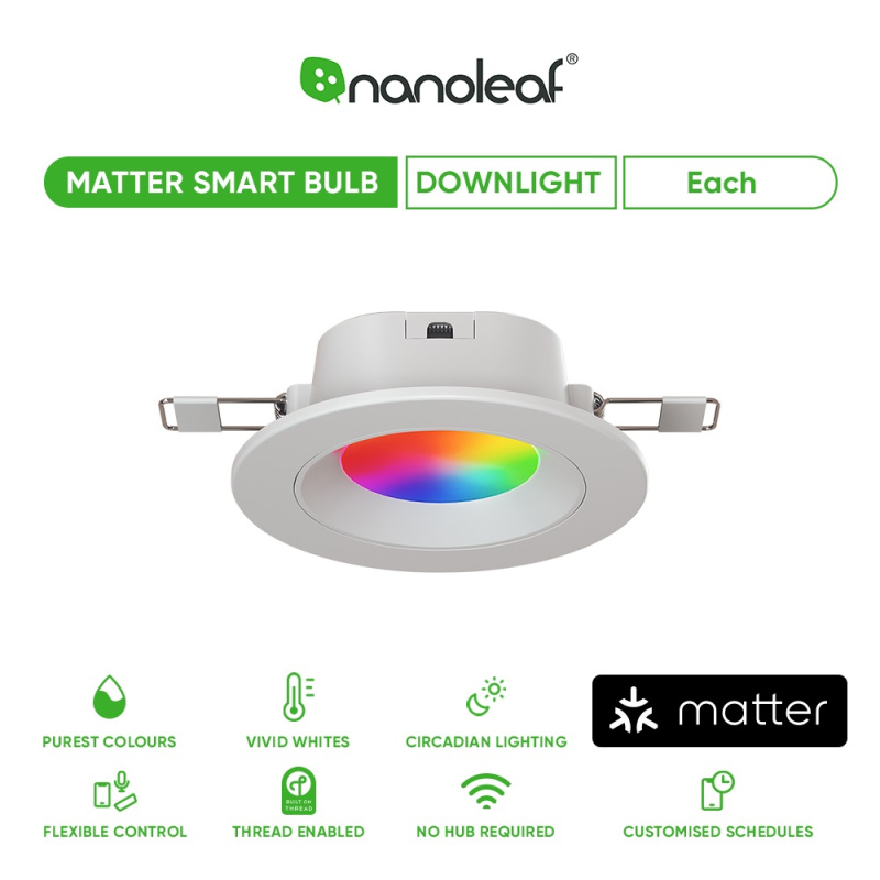 Nanoleaf - Essentials Smart Downlight 3″ 智能筒燈 6W 四隻裝 香港行貨